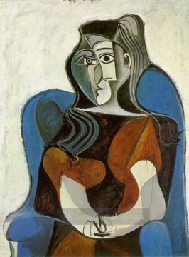 Frau sitzen dans un fauteuil Jacqueline II 1962 kubist Pablo Picasso Ölgemälde